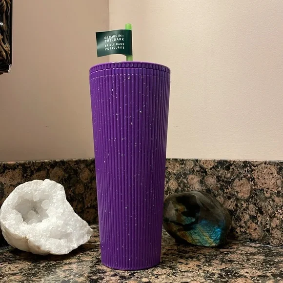 Purple Glow-in-the-Dark Starbucks Limited Edition Purple 24oz Tumbler NWT - Picture 5 of 6